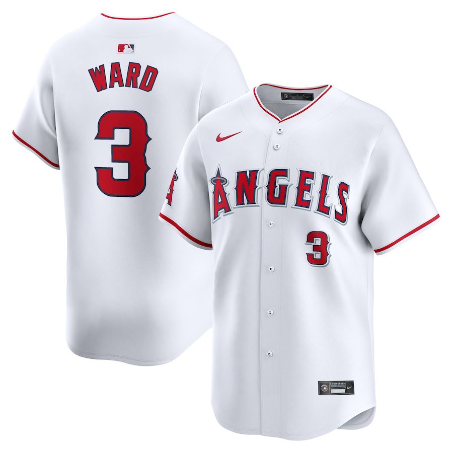 Men Los Angeles Angels 3 Taylor Ward Nike White Home Limited Player MLB Jersey